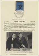 ETB E-B-Verlag Berlin: 344 Marshall - ERP, ESSt BONN 15.10.1960 (EB 13) - Prix Nobel