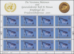 UNO Wien 350 Friedensnobelpreis 2001 An Die Vereinten Nationen, Bogen ** - Altri & Non Classificati