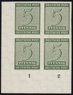 116Y Ziffer 5 Pfennig Mit WZ.Y Steigend: Viererblock Unten Links, ** Postfrisch  - Postfris