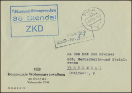 ZKD-Ortsbrief VEB Kommunale Wohnungsverwaltung STENDAL 4.11.70 An Den Kreisrat - Otros & Sin Clasificación