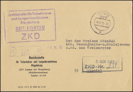 ZKD-Brief Bezirksstelle Tuberkulose Lostau Postelle 34 Burg 3271, BURG 4.11.70 - Otros & Sin Clasificación