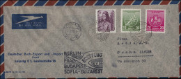 Eröffnungsflug Lufthansa Luftpost Air Mail DDR  Berlin 13.5.1956 / Prag 14.5.56 - Primeros Vuelos