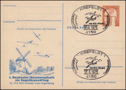 1. Deutsche Meisterschaft Im Segelkunstflug SSt KREFELD 17.8.1975 Auf PP 48/6 - Private Covers - Mint