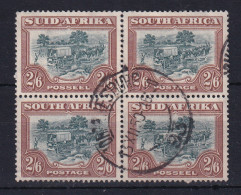 South Africa: 1947/54   Ox-wagon    SG121    2/6d   Green & Brown      Used Block Of 4 - Oblitérés