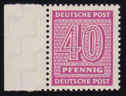 136Xwc Ziffern 40 Pf Mit Seitenrand, WZ Fallend, Seltene Farbe, ** FA Ströh BPP - Mint