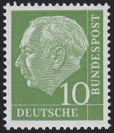 183x Wv Heuss 10 Pf Geriffelte Gummierung ** Postfrisch - Unused Stamps