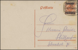 Württemberg DP 17 Volksstaat 7 1/2 Pf, SSt Stuttgart Verfassungstag 25.9.19 - Postal  Stationery