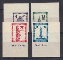 38-41B Rotes Kreuz 1949, Satz Ungezähnt ** Alle Tiefst Geprüft Straub BPP - Bade