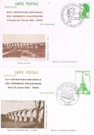 54851. Dos (2) Entero Postal PARIS 1983 Y 1985. CHEMINOTS Philatelistes. Ferrocarril, Viaductos - Pseudo Privé-postwaardestukken