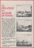 La Philatélie Au Secours De Venise. Timbre De Saint Marin. Italie. Tableau De Canalleto. 1971. - Pubblicitari