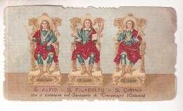 Santi Alfio, Filadelfo, Cirino In Trecastagni- Vecchio Santino  Fustellato Ed. SEI Catania- Rif.S377 - Religion & Esotérisme