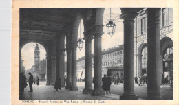26757 " TORINO-NUOVI PORTICI DI VIA ROMA E PIAZZA S. CARLO " ANIMATA-VERA FOTO-CART. POST.SPED.1937 - Plaatsen & Squares