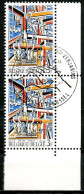 BE   1497   Obl   -----   Premier Jour   Bruxelles   --  Coin De Feuille En Paire  --  Pleine Gomme - Used Stamps