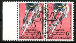 BE   1498   Obl   -----   Premier Jour   Zolder   --  Bord De Feuille En Paire  --  Pleine Gomme - Used Stamps