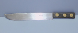 -ANCIEN COUTEAU De CUISINE MANCHE CORNE LAME Gravée 108 GIRODIAS   E - Knives