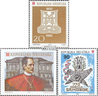 Kroatien 201,202,215 (kompl.Ausg.) Postfrisch 1992 Wissenschaft, Samobor - Croatie