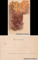 Ansichtskarte Oybin Künstler-Litho Klosterruine 1906 - Oybin