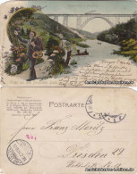 Ansichtskarte Remscheid Riesenbrücke - Litho AK 1904 - Remscheid