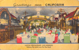 26759 " GREETINGS FROM CALIFORNIA-LUCCA RESTAURANT-LOS ANGELES " ANIMATA-VERA FOTO-CART. POST.SPED.1947 - Los Angeles