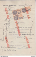 Fixe Timbre Fiscal Facture Médecin Dr Aviérinos Marseille 29 Déc 1934 Santé Médecine - Briefe U. Dokumente