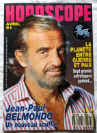 Affiche Cartonnée Publicitaire Pour Librairie : Magazine Horoscope 1991 - Jean Paul Belmondo - Afiches