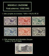 Nouvelle Calédonie 1938 - Poste Aérienne N° PA 29 à PA 35 - Unused Stamps