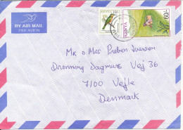 Kenya Air Mail Cover Sent To Denmark Topic Stamps Incl. BIRD (bended Cover) - Kenia (1963-...)