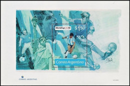 Argentina 1994 Souvenir Sheet World Cup Soccer Football Sport Player Mint - 1994 – Stati Uniti