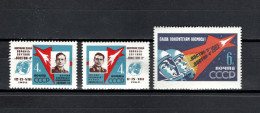 USSR Russia 1962 Space, Vostok 3 And 4, Set Of 3 MNH - Rusia & URSS