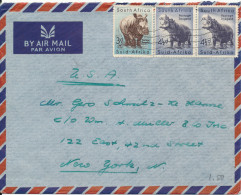 South Africa Air Mail Cover Sent To USA - Cartas