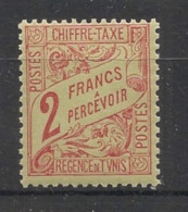 TUNISIE - 1901-03 - Taxe TT N°YT. 34 - Type Duval 2f Rouge - Neuf Luxe** / MNH / Postfrisch - Segnatasse