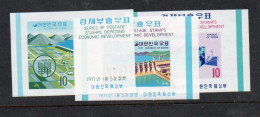 SOUTH KOREA -  1971 -ECONOMIC DEVELOPEMENT SET OF 3 SOUVENIR SHEETS  MINT NEVER HINGED, SG CAT £21  - Corea Del Sur