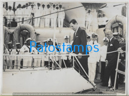 227469 ARGENTINA BUENOS AIRES PERONISMO GRAL PERON & MILITARY MARINA ONBOARD SHIP 22 X 17 CM PHOTO NO POSTAL POSTCARD - Argentina