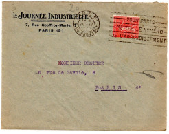 1929  CAD PARIS 51  Rue De Provence " LA JOURNEE INDUSTRIELLE " - Brieven En Documenten