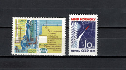 USSR Russia 1962/1963 Space, Communication, Rocket, 2 Stamps MNH - Russia & USSR