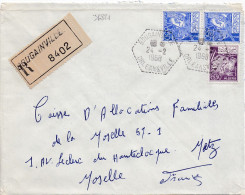 36821# ALGERIE LETTRE RECOMMANDE Obl BOUGAINVILLE ORLEANSVILLE 1968 Pour METZ MOSELLE - Algeria (1962-...)