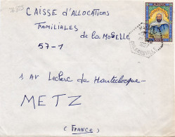 36823# ALGERIE LETTRE Obl MASSENA ORLEANSVILLE 1967 Pour METZ MOSELLE - Algeria (1962-...)