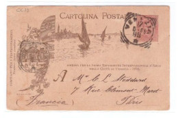 1895 CARTOLINA POSTALE AFFRANCATA Cent 10 - CITTA' DI VENEZIA - Viaggiata Per L' Estero - Non Classés