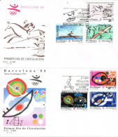 54858. DOS (2) Cartas F.D.C. BARCELONA 1992. Olimpic Games, Pre Olimpica, Complet Shet - Cartas & Documentos