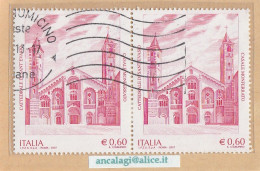 USATI ITALIA 2007 - Ref.1034A "CATTEDRALE CASALE MONFERRATO" 1 Val. In Coppia - - 2001-10: Used