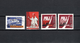 USSR Russia 1963 Space, Letter Week, Cosmonaut, October Revolution 46th Anniv. 4 Stamps MNH - Rusland En USSR
