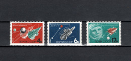 USSR Russia 1964 Space, Cosmonautic Day Set Of 3 MNH - Russie & URSS