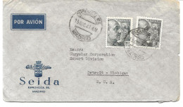 LETTRE PAR AVION POUR LES USA 1947 - Cartas & Documentos