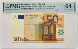 •Q-B• EUROPEAN UNION • FINLAND 50 EURO 2002•Duisenberg • P 4L RARE • PMG 64 UNC - 50 Euro