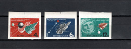 USSR Russia 1964 Space, Cosmonautic Day Set Of 3 Imperf. MNH - UdSSR