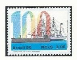 BR. BRAZILIE. BRASIL. 100 JAAR LLOYD BRASILEIRO. MODERN VRACHTSCHIP EN ZEILSCHIP ALS SYMBOOL VAN 100 JAAR SCHEEPVAART.. - Altri & Non Classificati