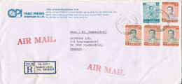 Thailand Registered Cover Sent Air Mail To Denmark - Tailandia