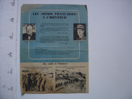 Flugblatt Tract Propagande Alliees Propaganda Leaflet LES ARMES FRANCAISES A L HONNEUR F.14 - 1939-45