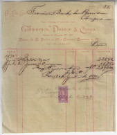 Brazil 1884 Guimarães Dantas & Co Invoice State Of Rio De Janeiro Tax Stamp 300 Réis - Briefe U. Dokumente