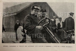 1905 COURSE AUTOMOBILE - LE CIRCUIT DES ARDENNES - HÉMERY SUR VOITURE DARRACQ PNEUS MICHELIN - LA VIE ILLUSTRÉE - 1900 - 1949